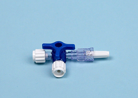 Three Way Stopcock Medical Consumables PVC Infusion Injection White Blue